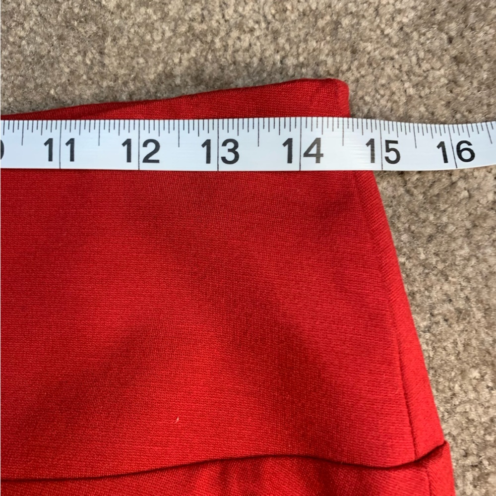 NWT Rekucci SzSm red A Line wide waist band rayon blend skirt - Picture 9 of 11